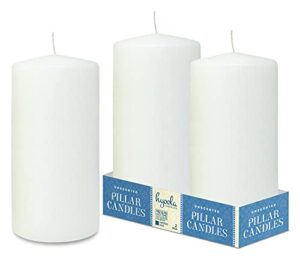 hyoola white pillar candles 4×8 inch – unscented pillar candles – 2-pack – european made