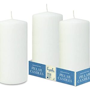 Hyoola White Pillar Candles 4x8 Inch - Unscented Pillar Candles - 2-Pack - European Made