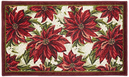 Brumlow MILLS Poinsettia Rug, 20" x 34", Garnet