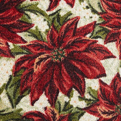 Brumlow MILLS Poinsettia Rug, 20" x 34", Garnet