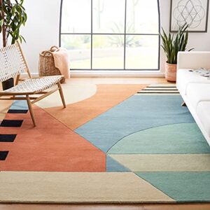 safavieh rodeo drive collection 5′ x 8′ gold rd863a handmade mid-century modern abstract wool area rug