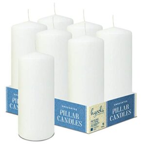 hyoola white pillar candles 3×7 inch – unscented pillar candles – 6-pack – european made