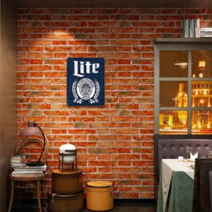 Desperate Enterprises Miller Lite Bottle Logo Tin Sign - Nostalgic Vintage Metal Wall Décor - Made in USA