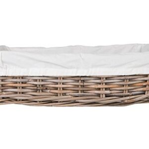 Kouboo Kobo Rattan Shelf Removable Liner, Gray, Medium Size Decorative Storage Basket