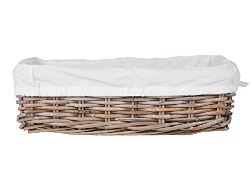 Kouboo Kobo Rattan Shelf Removable Liner, Gray, Medium Size Decorative Storage Basket