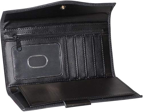 Buxton RFID Organizer Clutch Wallet One Size Black