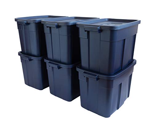 Rubbermaid Roughneck️ Storage Totes 18 Gal, Durable Stackable Storage Containers, Great for Garage Storage, Moving Boxes, and More, 6-Pack