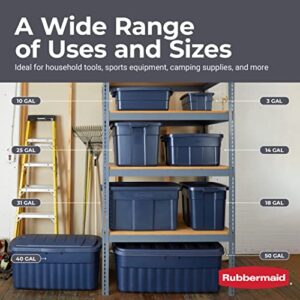 Rubbermaid Roughneck️ Storage Totes 18 Gal, Durable Stackable Storage Containers, Great for Garage Storage, Moving Boxes, and More, 6-Pack