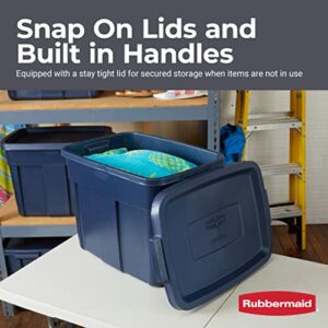 Rubbermaid Roughneck️ Storage Totes 18 Gal, Durable Stackable Storage Containers, Great for Garage Storage, Moving Boxes, and More, 6-Pack