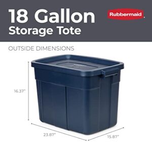 Rubbermaid Roughneck️ Storage Totes 18 Gal, Durable Stackable Storage Containers, Great for Garage Storage, Moving Boxes, and More, 6-Pack