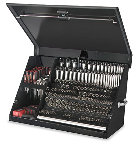 Montezuma – XL450B – 36-Inch Portable TRIANGLE Toolbox – Multi-Tier Design – 16-Gauge Construction – SAE and Metric Tool Chest – Weather-Resistant Toolbox – Lock and Latching System, Black