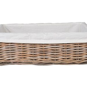 Kouboo Kobo Rattan Shelf, Underbed Removable Liner, Gray, Large Size Decorative Storage Basket