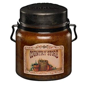 mccalls candles | country store | highly scented & long lasting | classic painted label | hand crafted metal lid with strap and handle| premium wax & fragrance | made in the usa | 16 oz