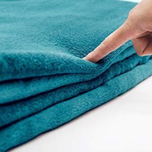 Love's cabin Flannel Fleece Blanket Throw Size Teal Throw Blanket for Couch, Extra Soft Double Side Fuzzy & Plush Fall Blanket, Fluffy Cozy Blanket for Adults Kids or Pet (Lightweight,Non Shedding)