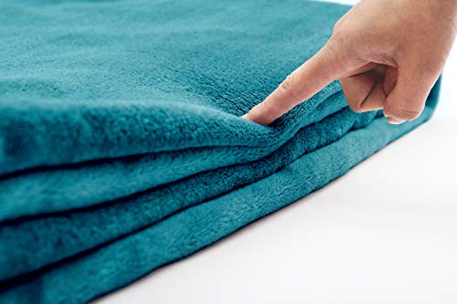 Love's cabin Flannel Fleece Blanket Throw Size Teal Throw Blanket for Couch, Extra Soft Double Side Fuzzy & Plush Fall Blanket, Fluffy Cozy Blanket for Adults Kids or Pet (Lightweight,Non Shedding)