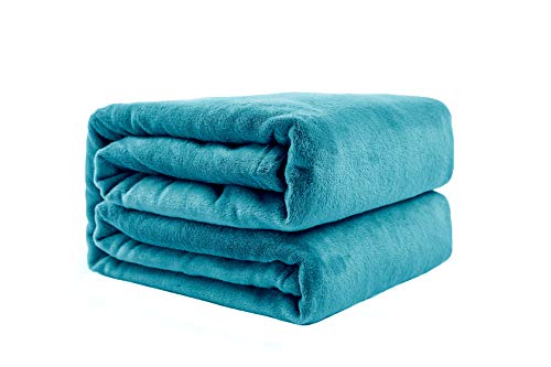 Love's cabin Flannel Fleece Blanket Throw Size Teal Throw Blanket for Couch, Extra Soft Double Side Fuzzy & Plush Fall Blanket, Fluffy Cozy Blanket for Adults Kids or Pet (Lightweight,Non Shedding)