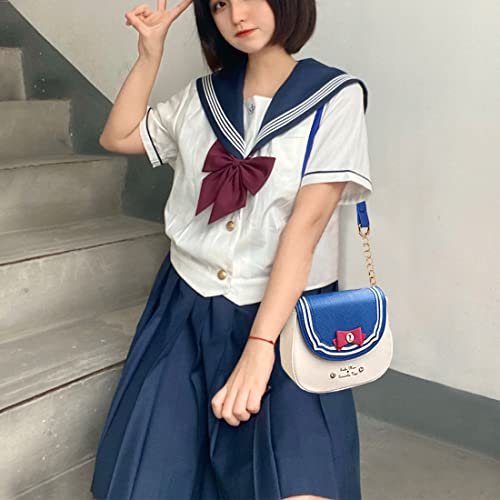 Sunwel Fashion Kawaii Anime Sailor Moon inspired Cosplay Purse Bow Chain Shoulder Crossbody Bag (blue)