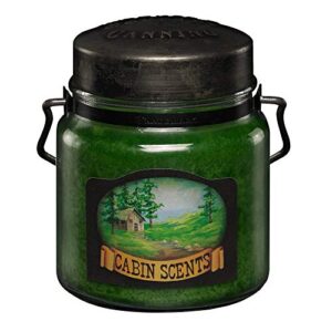 mccalls candles | cabin scents | highly scented & long lasting | classic painted label | hand crafted metal lid with strap and handle| premium wax & fragrance | made in the usa | 16 oz