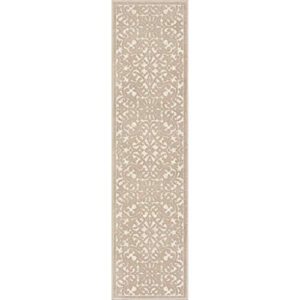Orian Rugs Boucle Collection 397147 Indoor/Outdoor High-Low Biscay Runner Rug, 1'11" x 7'6", Driftwood Beige