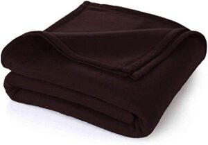 the home talk store polar fleece bed blanket | thermal lightweight spread | poly-fiber | all season cozy throw paw blankets for dogs, cats | pet blankets | twin size | 56’’ x 92’’ | coffee brown