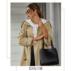 Scarleton Leather Tote Bag for Women, Womens Purses and Handbags, Reversible Tote Bags for Women, Purses for Women, H184220192501 - Camel/Brown