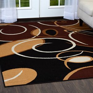 home dynamix loire contemporary area rug 8×10 ebony/yellow