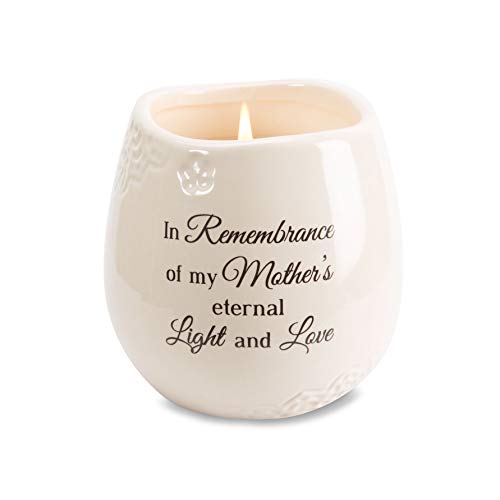 Pavilion Gift Company Light Your Way Memorial 19179 in Memory of Mother Ceramic Soy Wax Candle, White, 8 oz