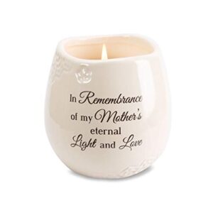 Pavilion Gift Company Light Your Way Memorial 19179 in Memory of Mother Ceramic Soy Wax Candle, White, 8 oz