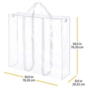 Whitmor Jumbo Everyday Holiday Bag, Seasonal Storage for Easter, Fourth of July, Fall & Christmas, Clear/White