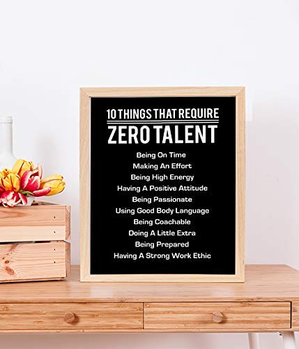 "10 Things That Require Zero Talent"- Motivational Wall Art- 8 x 10" Poster Print-Ready to Frame. Modern Decor for Home-Office-School-Gym & Locker Room. Teach Your Team & Players The Fundamentals!