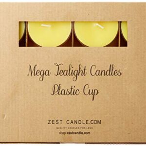 Zest Candle 12-Piece Tealight Candles, Mega Oversized Yellow s