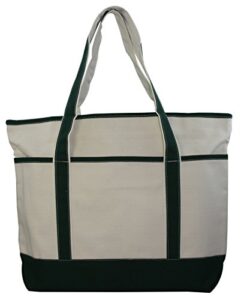 large canvas zippered tote bag