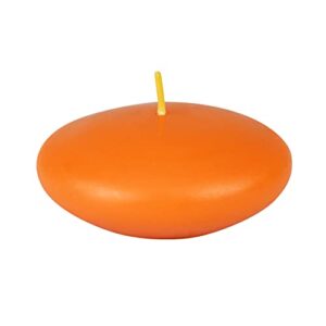 zest candle 12-piece floating candles, 3-inch, orange