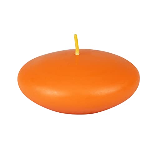 Zest Candle 12-Piece Floating Candles, 3-Inch, Orange