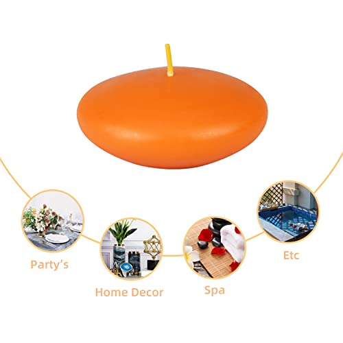 Zest Candle 12-Piece Floating Candles, 3-Inch, Orange