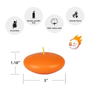 Zest Candle 12-Piece Floating Candles, 3-Inch, Orange