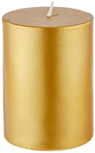 zest candle pillar candle, 3 by 4-inch, metallic bronze gold