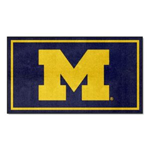fanmats 19776 ncaa michigan wolverines 3ft. x 5ft. plush area rug | sports fan area rug, home decor rug and tailgating mat