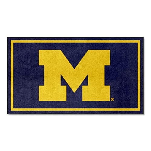 FANMATS 19776 NCAA Michigan Wolverines 3ft. x 5ft. Plush Area Rug | Sports Fan Area Rug, Home Decor Rug and Tailgating Mat