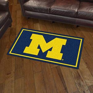 FANMATS 19776 NCAA Michigan Wolverines 3ft. x 5ft. Plush Area Rug | Sports Fan Area Rug, Home Decor Rug and Tailgating Mat