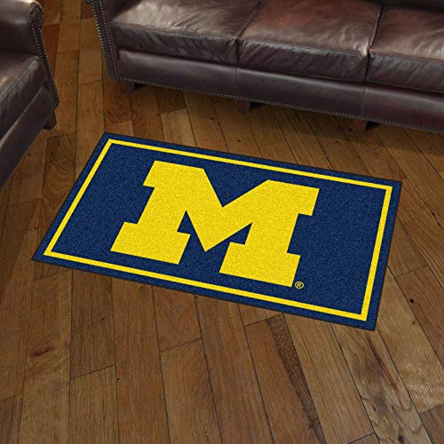 FANMATS 19776 NCAA Michigan Wolverines 3ft. x 5ft. Plush Area Rug | Sports Fan Area Rug, Home Decor Rug and Tailgating Mat