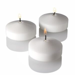 96 white richland floating candles 3″