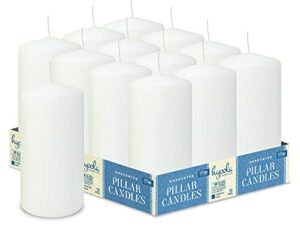 hyoola white pillar candles 3×6 inch – unscented pillar candles – 12-pack – european made