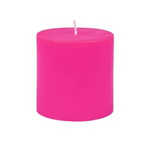 zest candle pillar candle, 3 by 3-inch, hot pink