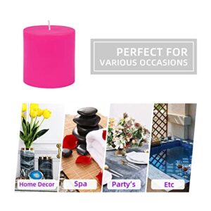 Zest Candle Pillar Candle, 3 by 3-Inch, Hot Pink