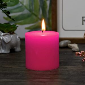 Zest Candle Pillar Candle, 3 by 3-Inch, Hot Pink