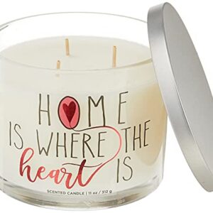 Aromascape PT41417 "Home is Where the Heart Is" 3-Wick Scented Candle (Brown Sugar Pecan, Cinnamon Bark, and Nutmeg), 11-Ounce , White