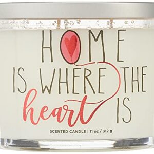 Aromascape PT41417 "Home is Where the Heart Is" 3-Wick Scented Candle (Brown Sugar Pecan, Cinnamon Bark, and Nutmeg), 11-Ounce , White