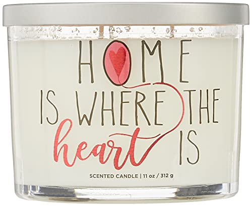 Aromascape PT41417 "Home is Where the Heart Is" 3-Wick Scented Candle (Brown Sugar Pecan, Cinnamon Bark, and Nutmeg), 11-Ounce , White