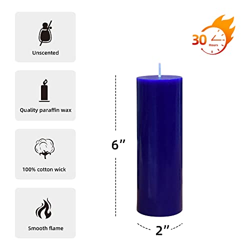 Zest Candle Pillar Candle, 2 by 6-Inch, Blue